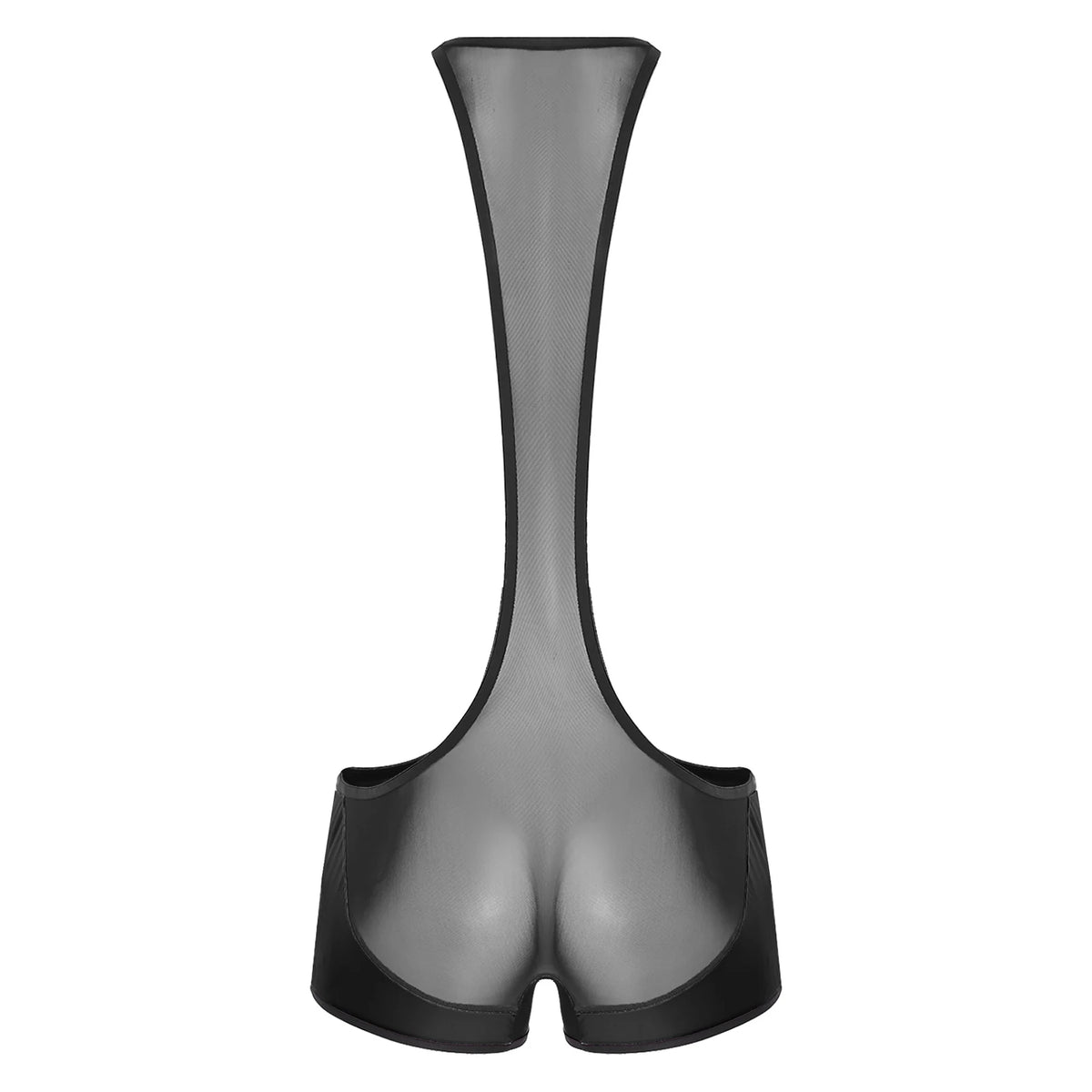details of black Men’s Glimpse Cutout Mesh Singlet – pridevoyageshop.com – gay men’s harness, lingerie and fetish wear
