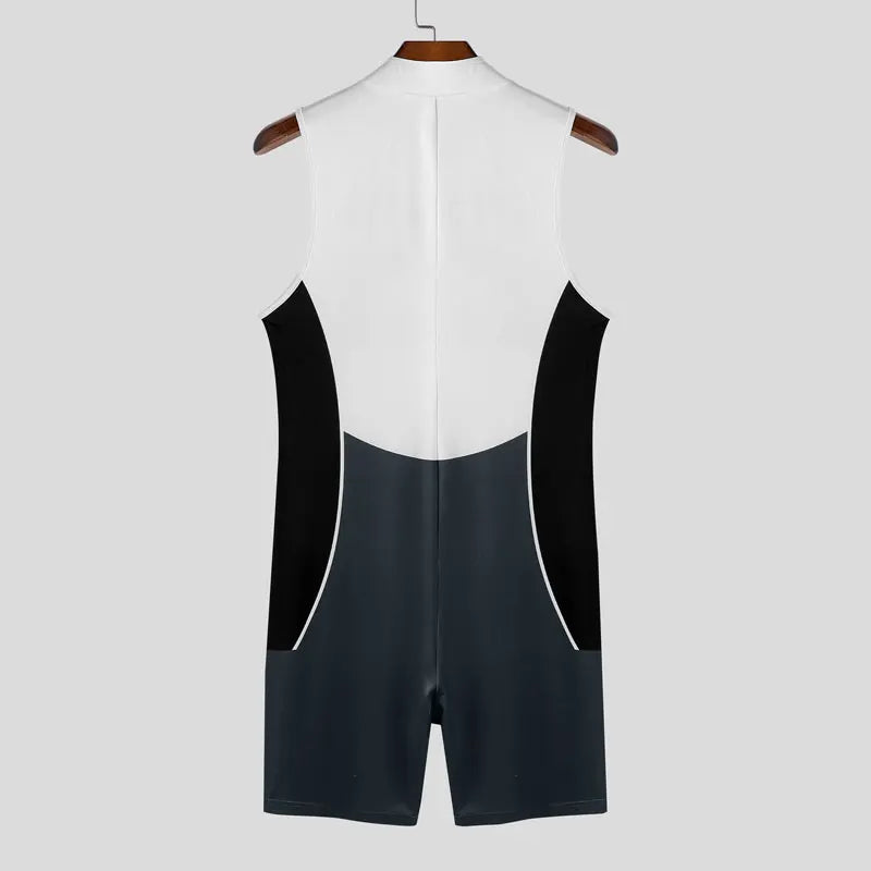 details of black Men’s Legacy 23 Varsity Zip Bodysuit – pridevoyageshop.com – gay men’s harness, lingerie and fetish wear