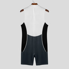 details of black Men’s Legacy 23 Varsity Zip Bodysuit – pridevoyageshop.com – gay men’s harness, lingerie and fetish wear
