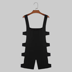 details of black Men’s Side Quest Cutout Singlet – pridevoyageshop.com – gay men’s harness, lingerie and fetish wear