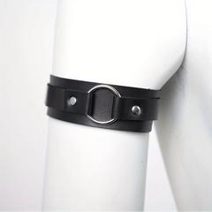 details of black Men’s The Punctuation Straps Armbands – pridevoyageshop.com – gay men’s harness, lingerie and fetish wear