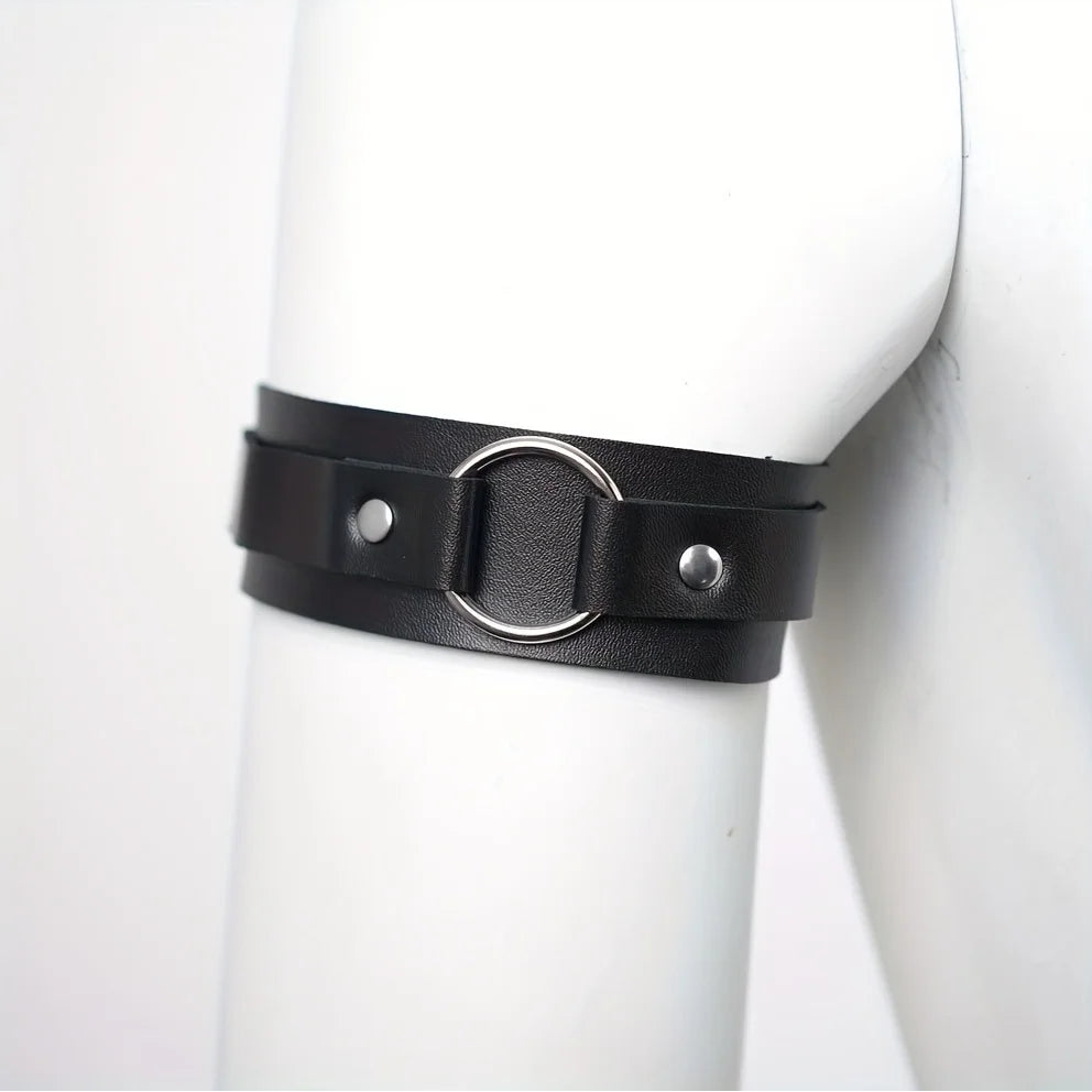 details of black Men’s The Punctuation Straps Armbands – pridevoyageshop.com – gay men’s harness, lingerie and fetish wear