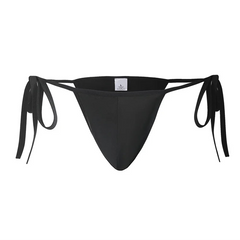 details of black Men’s Werk It Tie-Up Swim Bikini Thong – pridevoyageshop.com – gay men’s sexy swim briefs, trunks, board shorts, and bikinis