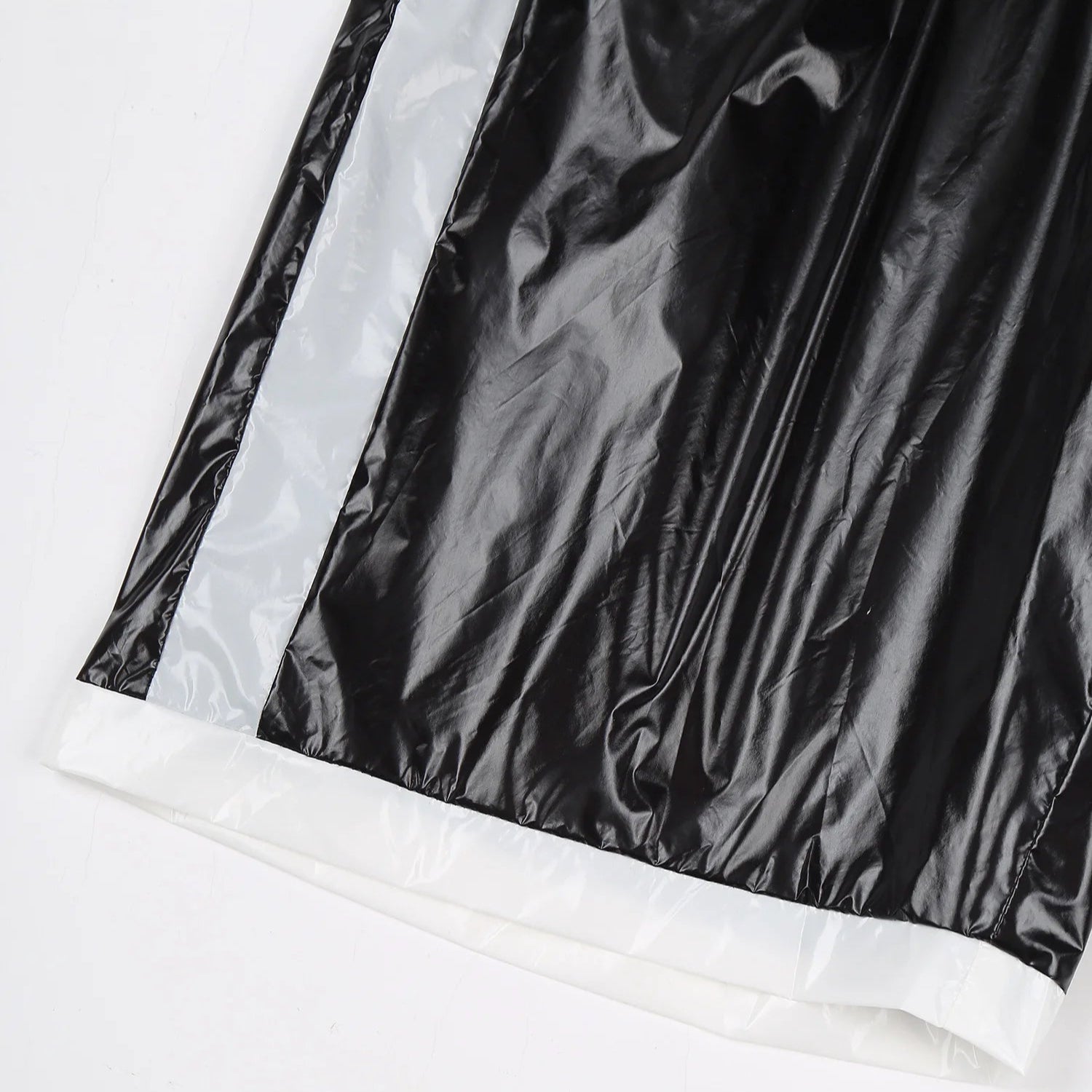 details of black Men’s Wet Look Lights Out Shorts – pridevoyageshop.com – gay men’s sexy swim briefs, trunks, board shorts, and bikinis