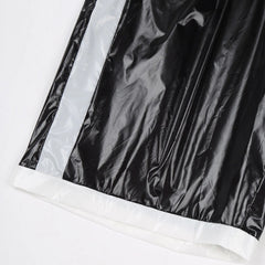 details of black Men’s Wet Look Lights Out Shorts – pridevoyageshop.com – gay men’s sexy swim briefs, trunks, board shorts, and bikinis