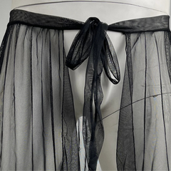 details of black Men’s Whisper Sheer Sarong – pridevoyageshop.com – gay men’s sexy swim briefs, trunks, board shorts, and bikinis