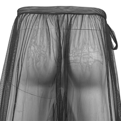 details of black Men’s Whisper Sheer Sarong – pridevoyageshop.com – gay men’s sexy swim briefs, trunks, board shorts, and bikinis