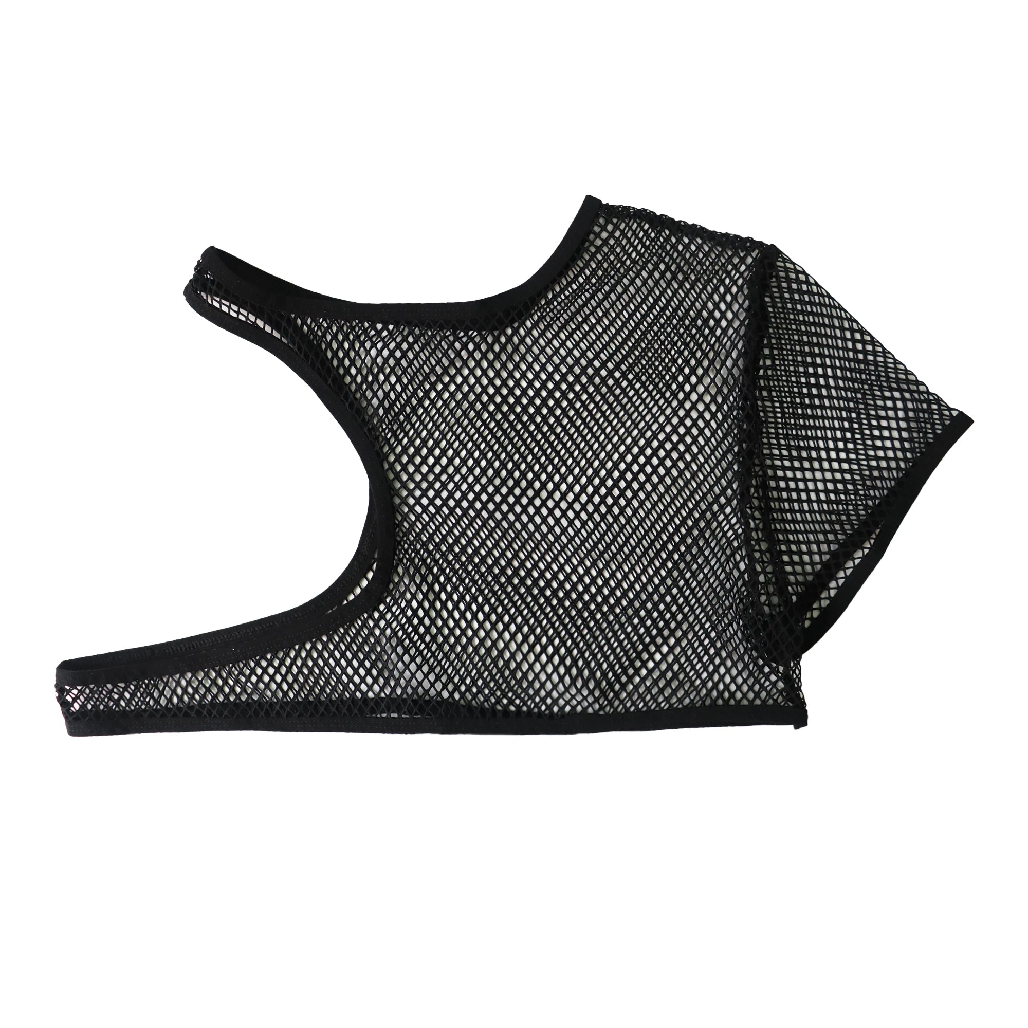 details of black Pecs Hooker Mesh Shrug - pridevoyageshop.com - gay men’s harness, lingerie and fetish wear