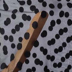 details of black Polka Lust Mock-Neck Sheer Body - pridevoyageshop.com - gay men’s harness, lingerie and fetish wear