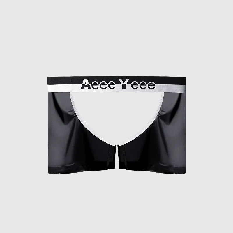 details of black boxer Men’s Outlaw Open-Back Chaps Boxer Briefs – pridevoyageshop.com – gay men’s sexy swim briefs, trunks, board shorts, and bikinis