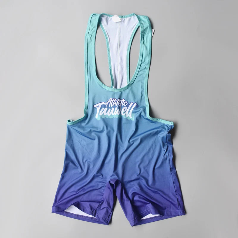 details of blue Men’s Fever Dream Ombré Singlet – pridevoyageshop.com – gay men’s harness, lingerie and fetish wear