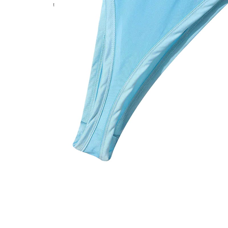 details of blue South Beach Deco Sheer Leotard – pridevoyageshop.com – gay men’s harness, lingerie and fetish wear