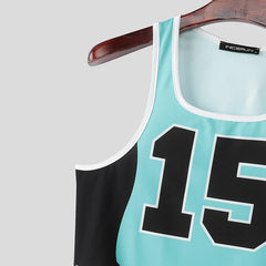 details of blue The Roster Cut Varsity Bodysuit – pridevoyageshop.com – gay men’s harness, lingerie and fetish wear