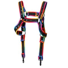 details of brainbow Men’s Riot Rainbow Pride Harness – pridevoyageshop.com – gay men’s sexy swim briefs, trunks, board shorts, and bikinis