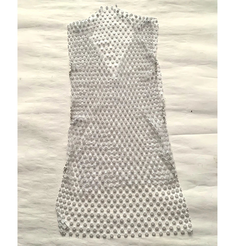 details of crystal net tank showing toned torso and sparkle mesh detailing – pridevoyageshop.com – gay men’s harness, lingerie and fetish wear