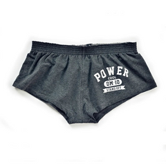 details of dark gray Men’s Hunt Mode Low-Rise Gym Shorts – pridevoyageshop.com – gay men’s sexy swim briefs, trunks, board shorts, and bikinis