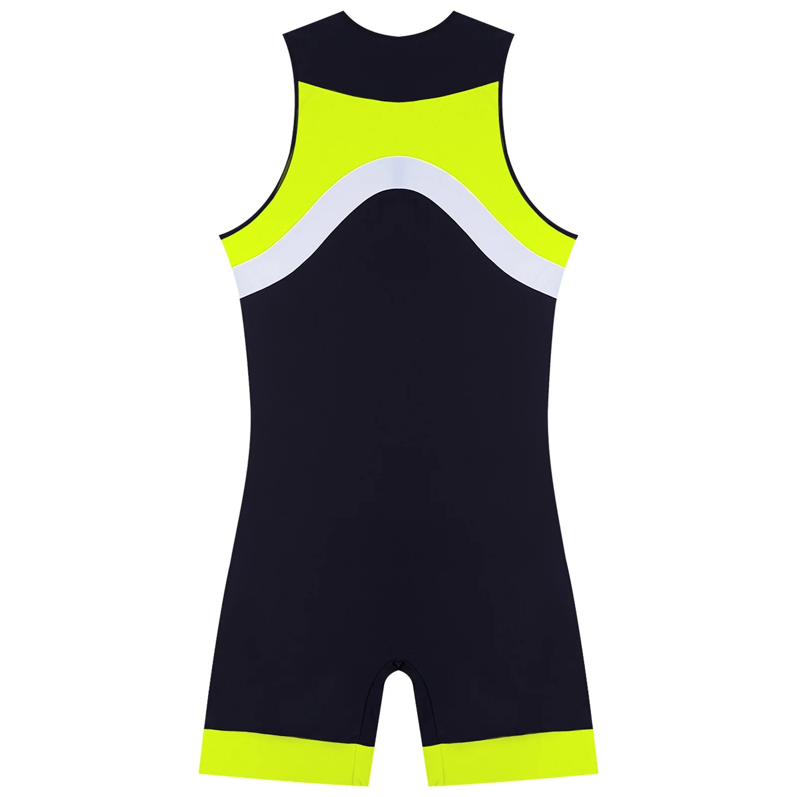 details of fluorescent green Men’s Undertow Wave-Zip Bodysuit – pridevoyageshop.com – gay men’s harness, lingerie and fetish wear