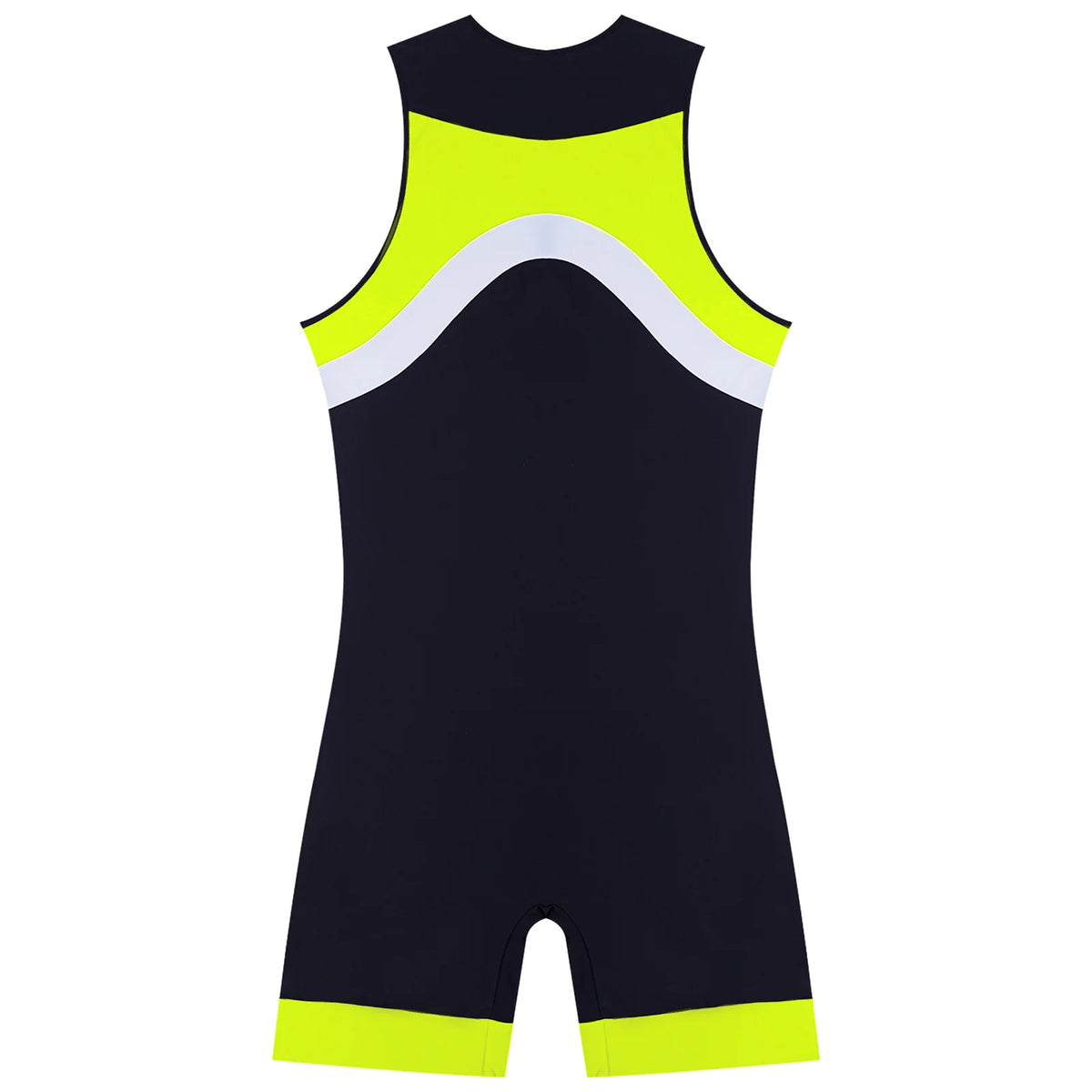 details of fluorescent green Men’s Undertow Wave-Zip Bodysuit – pridevoyageshop.com – gay men’s harness, lingerie and fetish wear