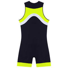 details of fluorescent green Men’s Undertow Wave-Zip Bodysuit – pridevoyageshop.com – gay men’s harness, lingerie and fetish wear