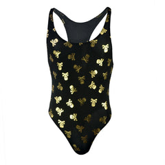 details of gold Poison Kiss Racerback Leotard – pridevoyageshop.com – gay men’s harness, lingerie and fetish wear
