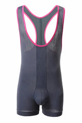 details of gray Men’s Adrenaline Neon-Trim Wave Singlet – pridevoyageshop.com – gay men’s harness, lingerie and fetish wear