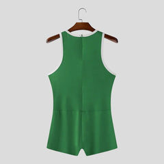 details of green Men’s Ace Contrast-Trim Bodysuit – pridevoyageshop.com – gay men’s harness, lingerie and fetish wear