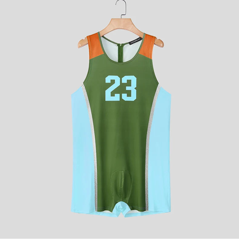 details of green Men’s Draft Pick Ombre Singlet – pridevoyageshop.com – gay men’s harness, lingerie and fetish wear