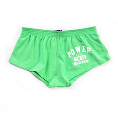 details of green Men’s Hunt Mode Low-Rise Gym Shorts – pridevoyageshop.com – gay men’s sexy swim briefs, trunks, board shorts, and bikinis