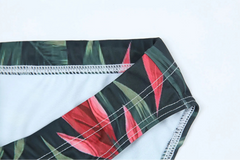 details of green leaf Men’s Rip Me Off Swim Briefs - pridevoyageshop.com - gay men’s sexy swim briefs, trunks, board shorts, and bikinis