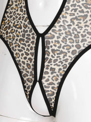 details of leopard lace-up bodysuit flat lay, sheer mesh body, corset lace front, high-leg cut – pridevoyageshop.com – gay men’s harness, lingerie and fetish wear