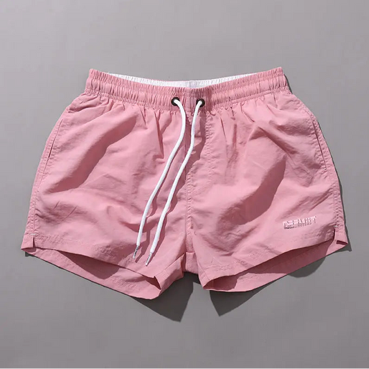 details of light pink Desmiit Men’s Circuit Signal Swim Short – pridevoyageshop.com – gay men’s sexy swim briefs, trunks, board shorts, and bikinis