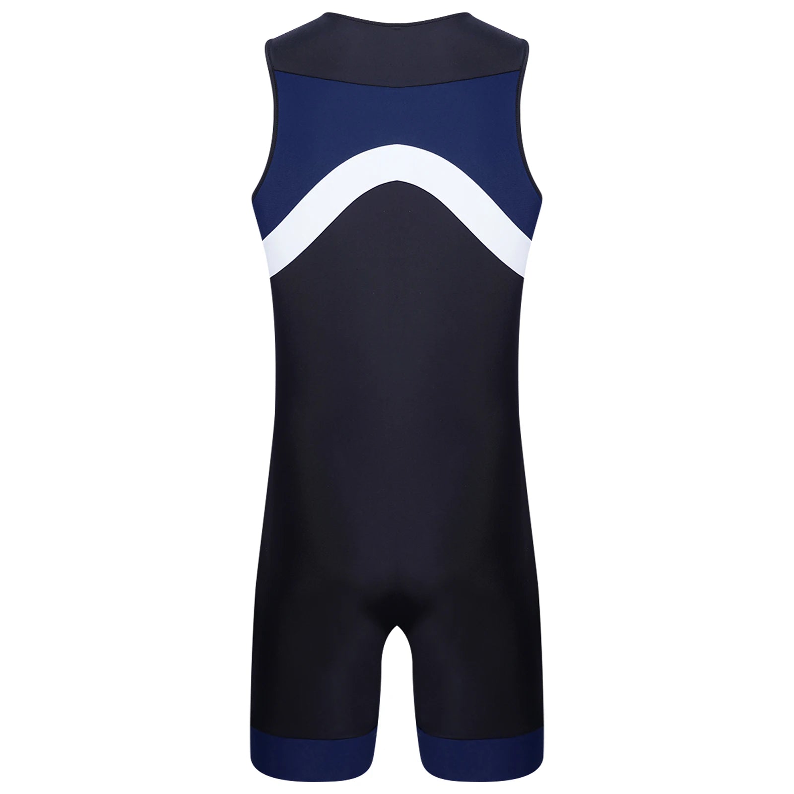 details of navy blue Men’s Undertow Wave-Zip Bodysuit – pridevoyageshop.com – gay men’s harness, lingerie and fetish wear