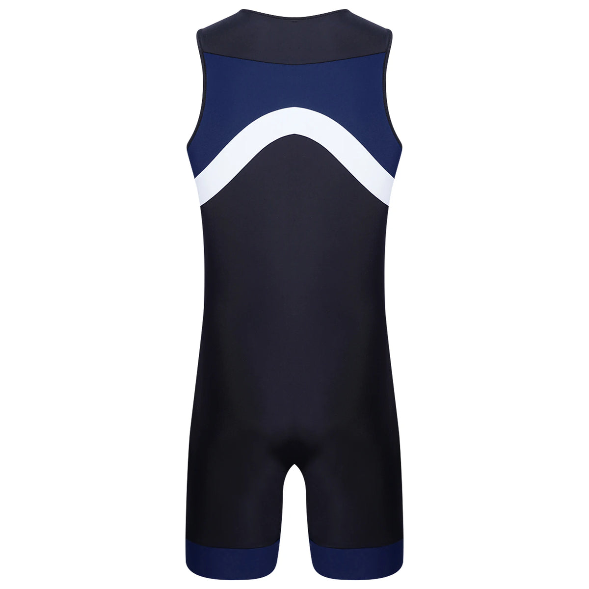 details of navy blue Men’s Undertow Wave-Zip Bodysuit – pridevoyageshop.com – gay men’s harness, lingerie and fetish wear