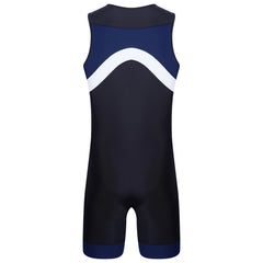 details of navy blue Men’s Undertow Wave-Zip Bodysuit – pridevoyageshop.com – gay men’s harness, lingerie and fetish wear
