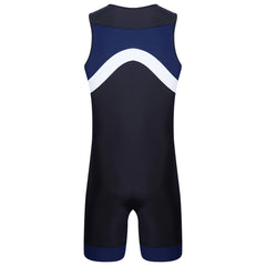 details of navy blue Men’s Undertow Wave-Zip Bodysuit – pridevoyageshop.com – gay men’s harness, lingerie and fetish wear