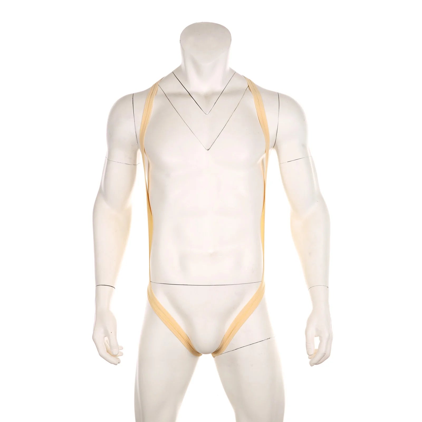 details of nude The Rigging Sling Singlet – pridevoyageshop.com – gay men’s harness, lingerie and fetish wear