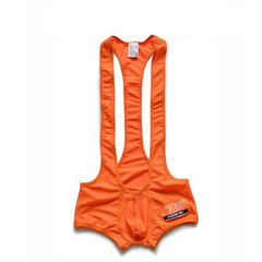 details of orange DM Men’s Powerline Y-Back Mesh Singlet – pridevoyageshop.com – gay men’s harness, lingerie and fetish wear