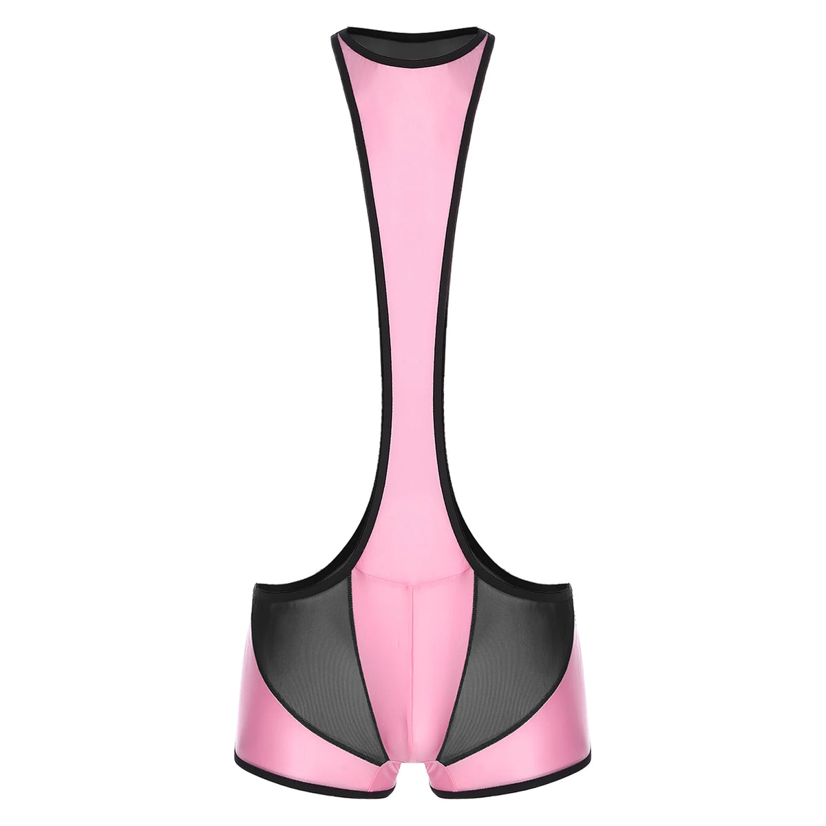 details of pink Men’s Glimpse Cutout Mesh Singlet – pridevoyageshop.com – gay men’s harness, lingerie and fetish wear