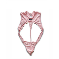details of pink Serving Boy Open-Torso Mesh Bodysuit – pridevoyageshop.com – gay men’s harness, lingerie and fetish wear
