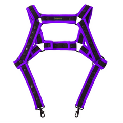 details of purple Men’s Ultraviolet Harness – pridevoyageshop.com – gay men’s sexy swim briefs, trunks, board shorts, and bikinis
