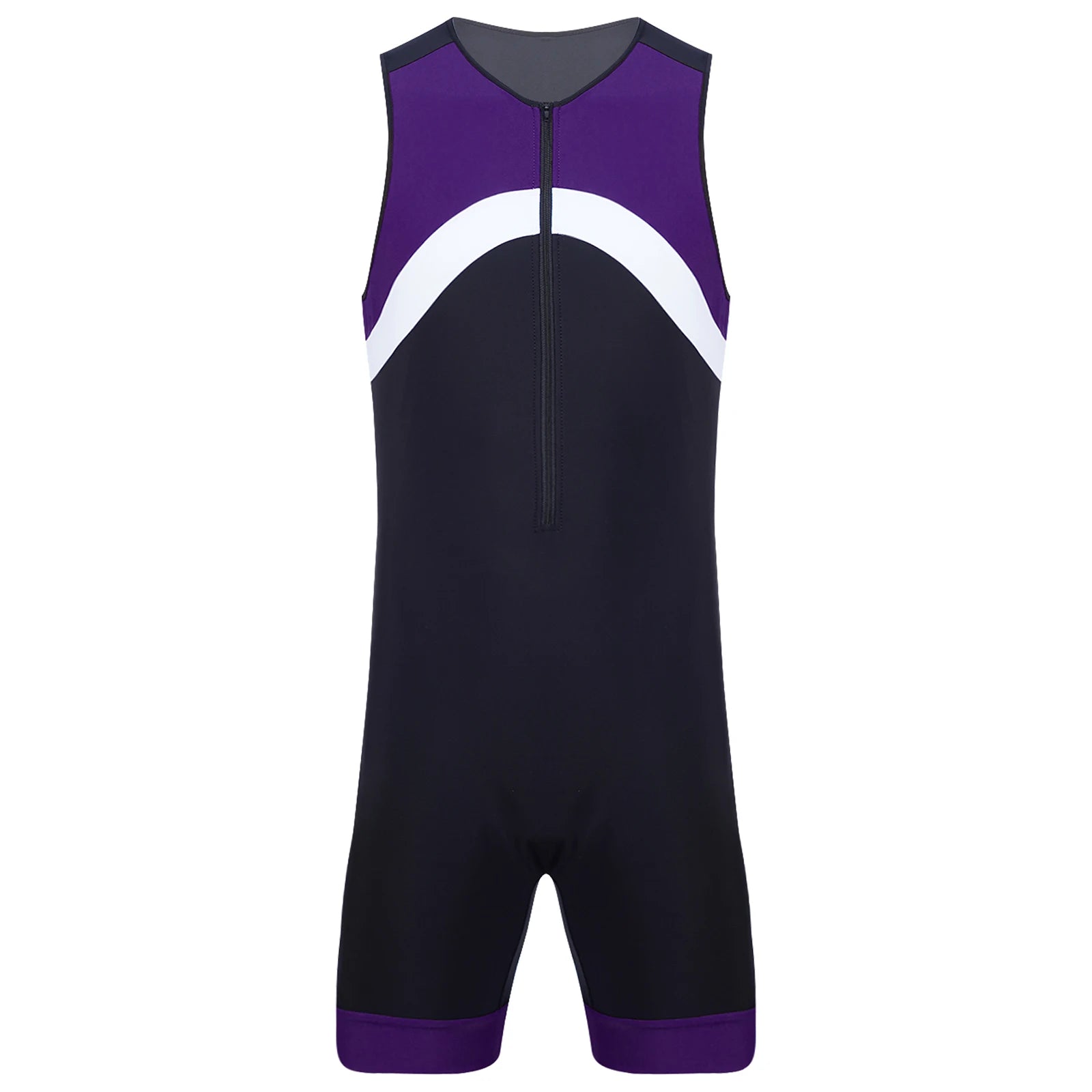 details of purple Men’s Undertow Wave-Zip Bodysuit – pridevoyageshop.com – gay men’s harness, lingerie and fetish wear