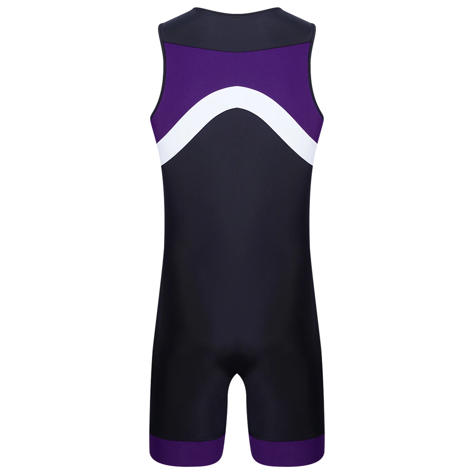 details of purple Men’s Undertow Wave-Zip Bodysuit – pridevoyageshop.com – gay men’s harness, lingerie and fetish wear
