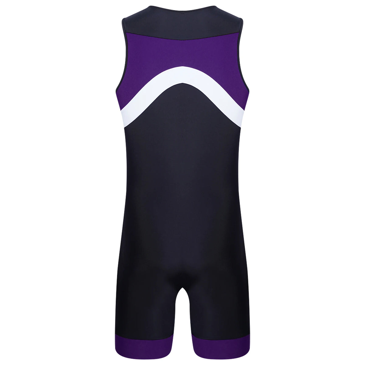 details of purple Men’s Undertow Wave-Zip Bodysuit – pridevoyageshop.com – gay men’s harness, lingerie and fetish wear