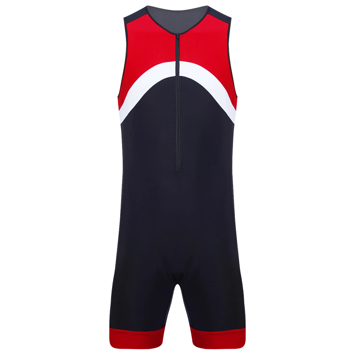 details of red Men’s Undertow Wave-Zip Bodysuit – pridevoyageshop.com – gay men’s harness, lingerie and fetish wear