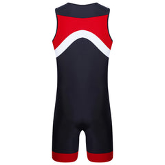 details of red Men’s Undertow Wave-Zip Bodysuit – pridevoyageshop.com – gay men’s harness, lingerie and fetish wear