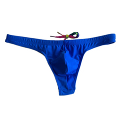 details of royal blue Men’s Fire Island Cabana Swim Bikini Thong – pridevoyageshop.com – gay men’s sexy swim briefs, trunks, board shorts, and bikinis