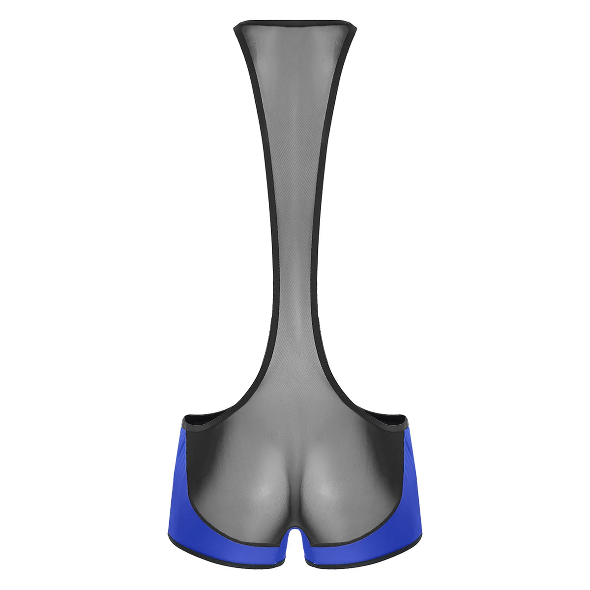 details of royal blue Men’s Glimpse Cutout Mesh Singlet – pridevoyageshop.com – gay men’s harness, lingerie and fetish wear