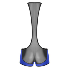 details of royal blue Men’s Glimpse Cutout Mesh Singlet – pridevoyageshop.com – gay men’s harness, lingerie and fetish wear