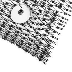 details of silver Men’s Glimmer Shatter Mesh Bolero – pridevoyageshop.com – gay men’s harness, lingerie and fetish wear