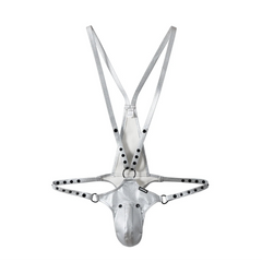 details of silver Men’s Lockdown Suspender Jock Singlet – pridevoyageshop.com – gay men’s harness, lingerie and fetish wear